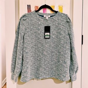 Blue/Green Tweed Blouse